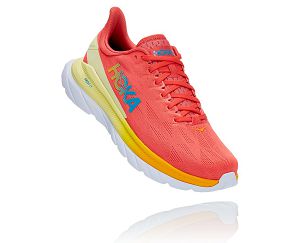 Hoka One One Mach 4 Mens Road Running Shoes Hot Coral/Saffron | AU-9184237